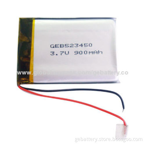 Lithium Polymer Battery, 3.7V 900mAh 523450 Battery